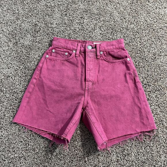 rag & bone Pants - Rag & Bone Maya Shorts Womens 23 Pink Denim Jean High Rise Cutoff Organic